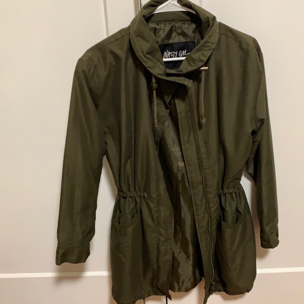 Nasty Gal Military Green trench coat